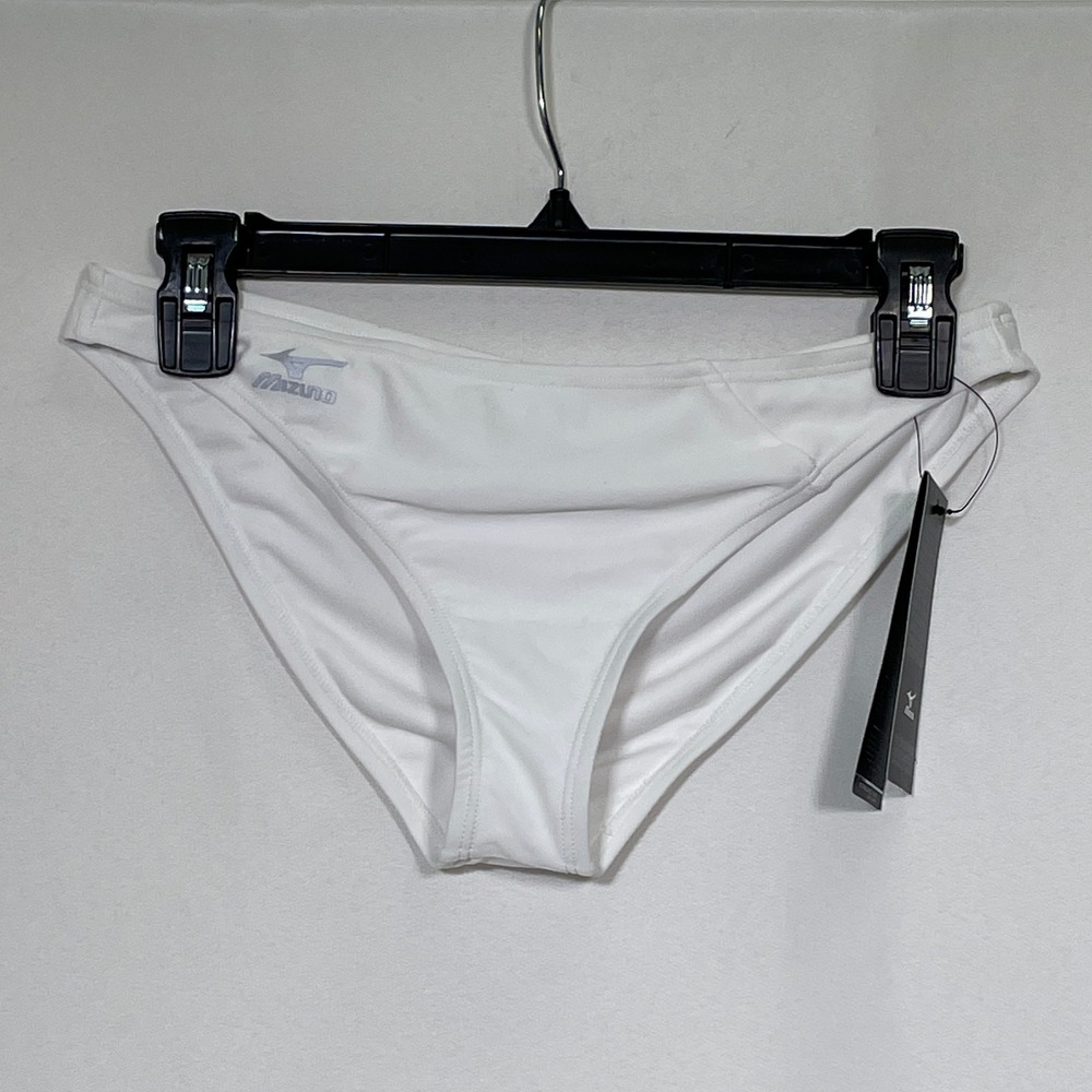 Mizuno Volleyball White Low Rise Performance Bikini Bottoms Women's MEDIUM NWT